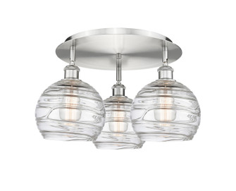 Downtown Urban Three Light Flush Mount in Satin Nickel (405|516-3C-SN-G1213-8)