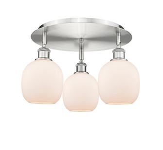 Downtown Urban Three Light Flush Mount in Satin Nickel (405|516-3C-SN-G101)