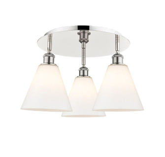 Downtown Urban Three Light Flush Mount in Polished Nickel (405|516-3C-PN-GBC-81)