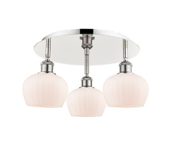 Downtown Urban Three Light Flush Mount in Polished Nickel (405|516-3C-PN-G91)