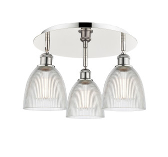 Ballston Three Light Flush Mount in Polished Nickel (405|516-3C-PN-G382)