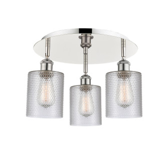 Ballston Three Light Flush Mount in Polished Nickel (405|516-3C-PN-G112)