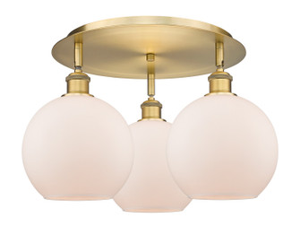 Downtown Urban Three Light Flush Mount in Brushed Brass (405|516-3C-BB-G121-8)