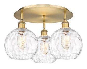 Downtown Urban Three Light Flush Mount in Brushed Brass (405|516-3C-BB-G1215-8)