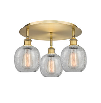 Downtown Urban Three Light Flush Mount in Brushed Brass (405|516-3C-BB-G105)