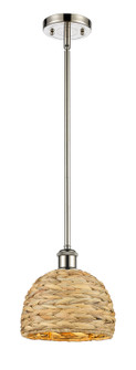 Downtown Urban One Light Pendant in Polished Nickel (405|516-1S-PN-RBD-8-NAT)