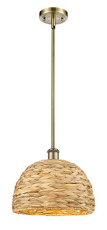 Downtown Urban One Light Pendant in Antique Brass (405|516-1S-AB-RBD-12-NAT)