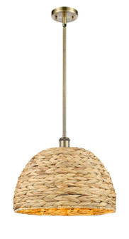 Downtown Urban One Light Pendant in Antique Brass (405|516-1S-AB-RBD-16-NAT)