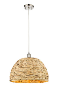 Downtown Urban One Light Pendant in Polished Nickel (405|516-1P-PN-RBD-16-NAT)
