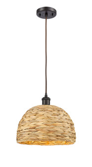 Downtown Urban One Light Pendant in Oil Rubbed Bronze (405|516-1P-OB-RBD-12-NAT)