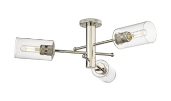 Downtown Urban LED Flush Mount in Polished Nickel (405|434-3F-PN-G434-7CL)