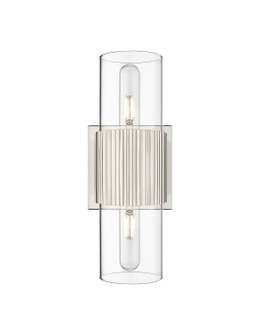 Downtown Urban LED Bath Vanity in Satin Nickel (405|428-2WL-SN-G428-7CL) Downtown Urban LED Bath Vanity in Satin Nickel (405|428-2WL-SN-G428-7CL)