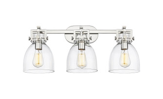 Downtown Urban Three Light Bath Vanity in Polished Nickel (405|411-3W-PN-G412-7CL)