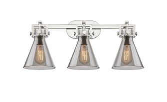 Downtown Urban Three Light Bath Vanity in Polished Nickel (405|411-3W-PN-G411-7SM)