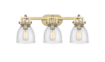 Downtown Urban Three Light Bath Vanity in Brushed Brass (405|411-3W-BB-G412-7SM)