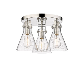 Downtown Urban Three Light Flush Mount in Polished Nickel (405|411-3F-PN-G411-7SDY)