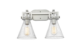 Downtown Urban Two Light Bath Vanity in Brushed Satin Nickel (405|411-2W-SN-G411-7SDY)