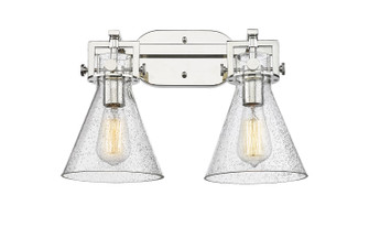 Downtown Urban Two Light Bath Vanity in Polished Nickel (405|411-2W-PN-G411-7SDY)