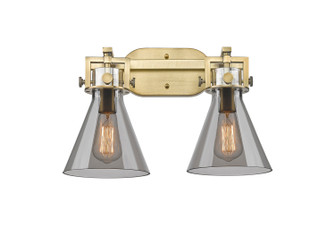 Downtown Urban Two Light Bath Vanity in Brushed Brass (405|411-2W-BB-G411-7SM)