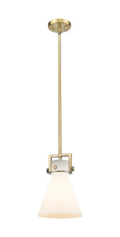Downtown Urban One Light Pendant in Brushed Brass (405|411-1SS-BB-G411-8WH)