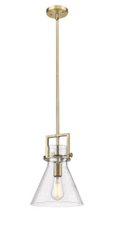 Newton One Light Mini Pendant in Brushed Brass (405|411-1SM-BB-G411-10SDY)