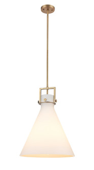 Newton One Light Pendant in Brushed Brass (405|411-1SL-BB-G411-16WH)