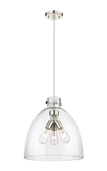 Downtown Urban Three Light Pendant in Polished Nickel (405|410-3PL-PN-G412-16CL)