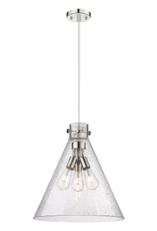 Downtown Urban Three Light Pendant in Polished Nickel (405|410-3PL-PN-G411-18SDY)