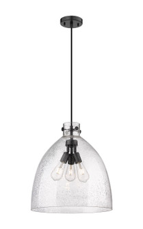 Downtown Urban Three Light Pendant in Matte Black (405|410-3PL-BK-G412-18SDY)