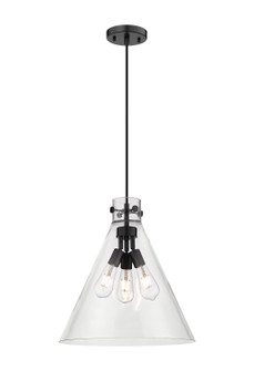 Downtown Urban Three Light Pendant in Matte Black (405|410-3PL-BK-G411-18CL)