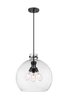 Downtown Urban Three Light Pendant in Matte Black (405|410-3PL-BK-G410-18CL)