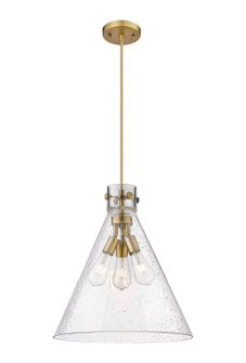 Downtown Urban Three Light Pendant in Brushed Brass (405|410-3PL-BB-G411-18SDY)