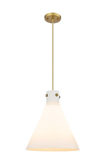 Downtown Urban Three Light Pendant in Brushed Brass (405|410-3PL-BB-G411-16WH)