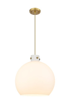 Downtown Urban Three Light Pendant in Brushed Brass (405|410-3PL-BB-G410-18WH)
