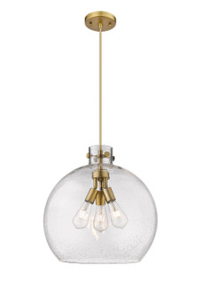 Downtown Urban Three Light Pendant in Brushed Brass (405|410-3PL-BB-G410-18SDY)