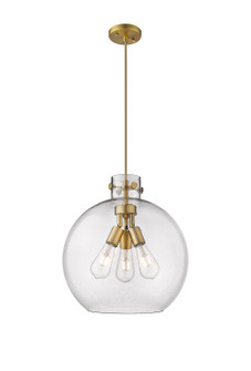 Downtown Urban Three Light Pendant in Brushed Brass (405|410-3PL-BB-G410-16SDY)