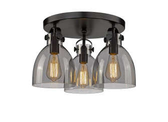 Downtown Urban Three Light Flush Mount in Matte Black (405|410-3F-BK-G412-7SM)