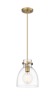 Downtown Urban One Light Pendant in Brushed Brass (405|410-1PS-BB-G412-8CL)
