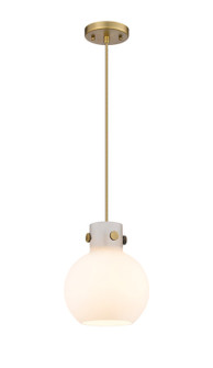 Downtown Urban One Light Mini Pendant in Brushed Brass (405|410-1PS-BB-G410-8WH)
