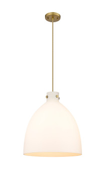 Downtown Urban One Light Pendant in Brushed Brass (405|410-1PL-BB-G412-18WH)