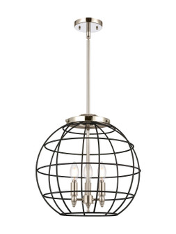 Essex Three Light Pendant in Polished Nickel (405|221-3S-PN-CE-16-BK)