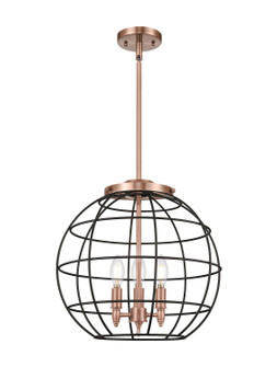 Essex Three Light Pendant in Antique Copper (405|221-3S-AC-CE-16-BK)