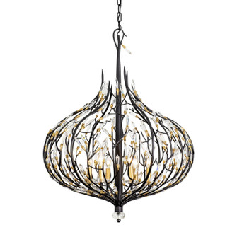 Bask Six Light Pendant in Matte Black/French Gold (137|271P06MBFG)