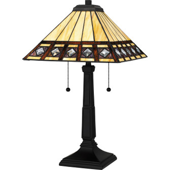 Tiffany Two Light Table Lamp in Matte Black (10|TF16139MBK)