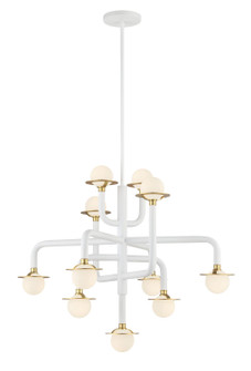 Tubular 11 Light Chandelier in Matte White With Honey Gold (42|P5511-706-L)