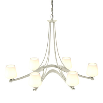 Ribbon Six Light Chandelier in White (39|104106-SKT-02-GG0236)