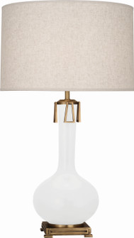 Athena One Light Table Lamp in Matte Lily Glazed Ceramic w/Aged Brass (165|MLY92)