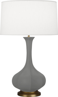 Pike One Light Table Lamp in Matte Ash Glazed Ceramic w/Aged Brass (165|MCR94)