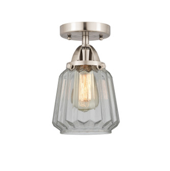 Nouveau 2 One Light Semi-Flush Mount in Brushed Satin Nickel (405|288-1C-SN-G142)