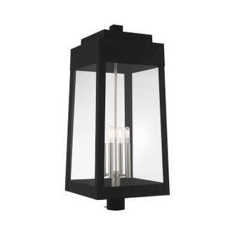 Oslo Four Light Outdoor Post Lantern in Black w/ Brushed Nickels (107|20862-04)